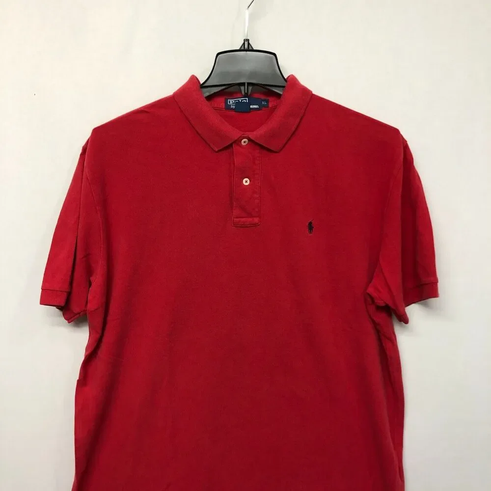 Vintage Polo by Ralph Lauren Men Polo Shirt Size Extra Large Red B285 -5